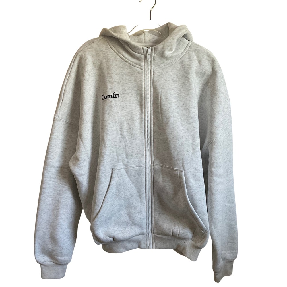 Comfrt Cloud Grey Full Zip Oversized Travel Athleisure Hoodie - Small‎ - NEW